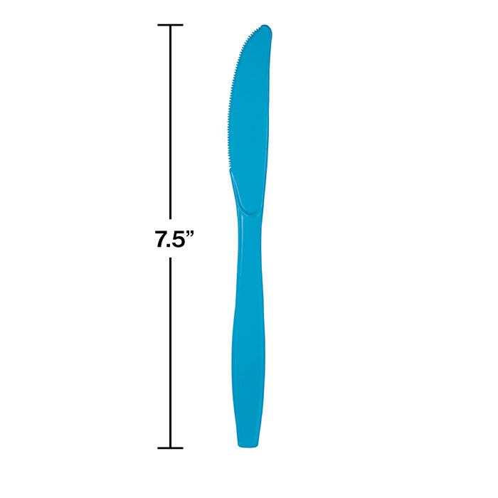 Bulk 288ct Turquoise Plastic Knives 