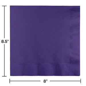 250ct Bulk Purple Dinner Napkins 3 Ply