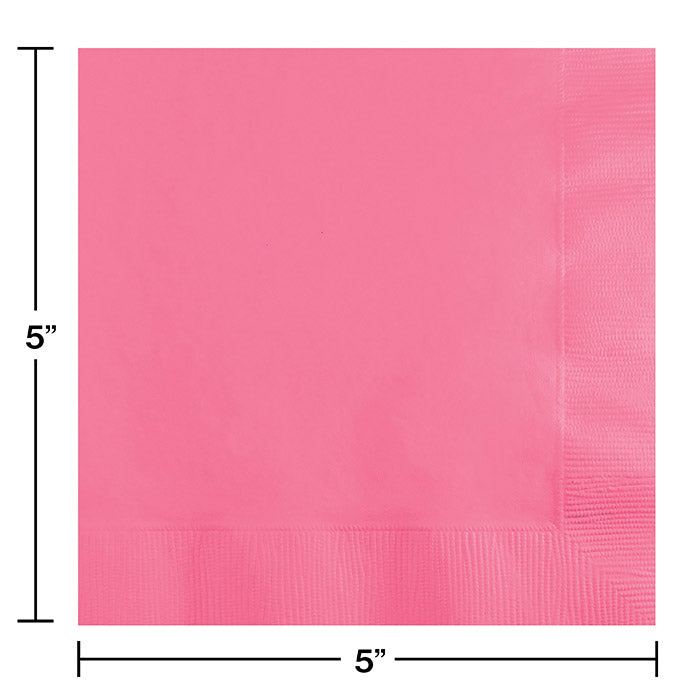 Bulk 600ct Candy Pink 2 ply Beverage Napkins 