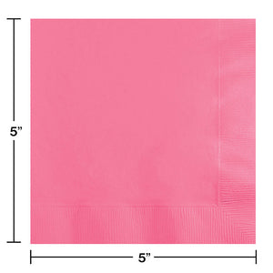 600ct Bulk Candy Pink 2 ply Beverage Napkins