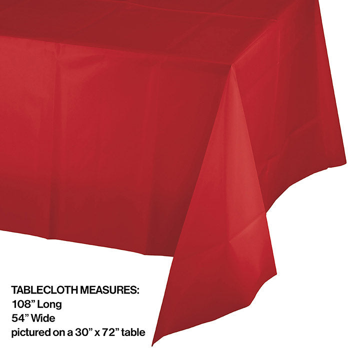 Bulk 12ct Classic Red Plastic Table Covers 