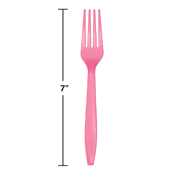 Bulk 288ct Candy Pink Plastic Forks 