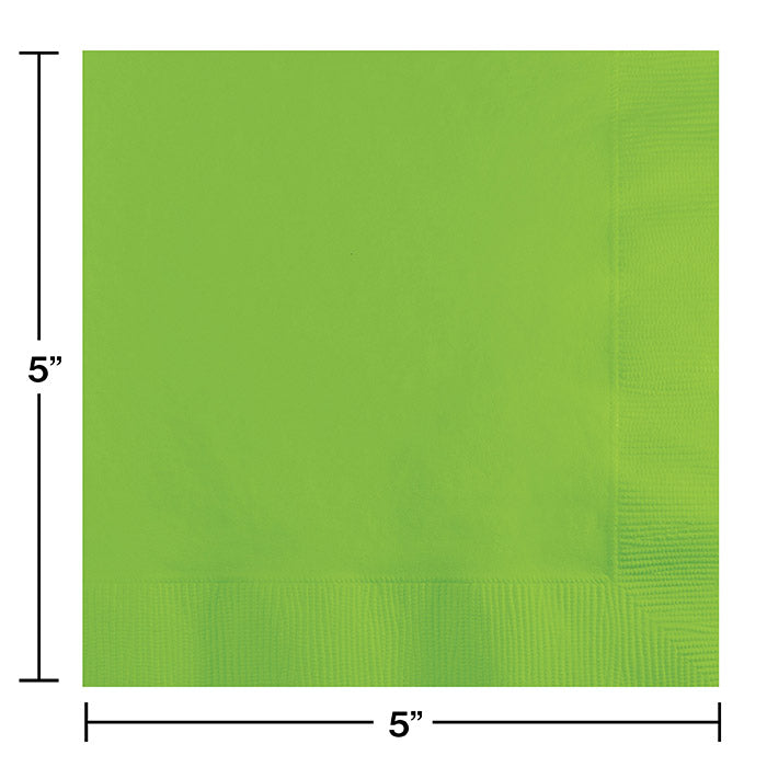 Bulk 500ct Fresh Lime Green Beverage Napkins 3 ply 
