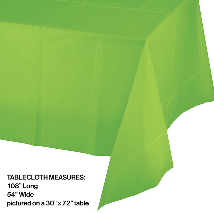Bulk 12ct Fresh Lime Green Value Friendly Plastic Table Cover 