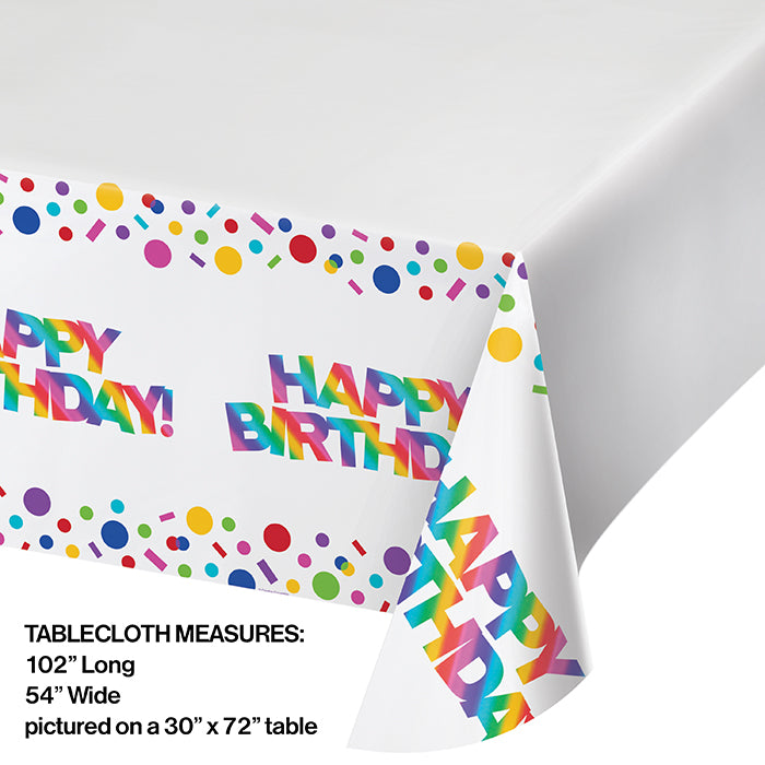 6ct Bulk Rainbow Plastic Table Covers