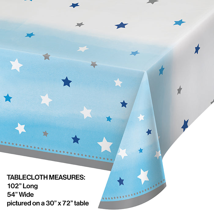 6ct Bulk One Little Star Boy Plastic Table Covers