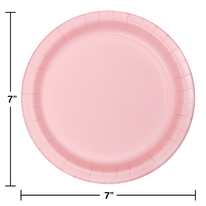 Bulk 240ct Classic Pink Paper 6.75 inch Dessert Plates 