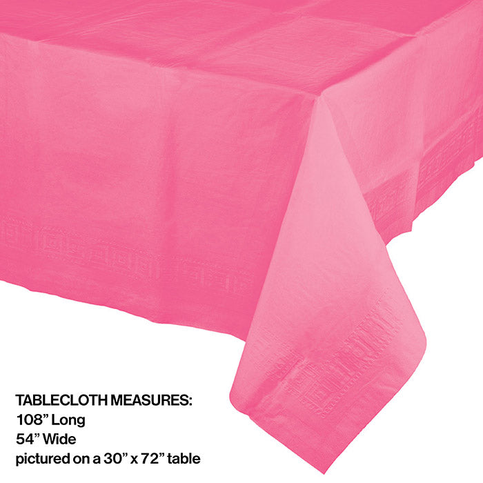 Bulk 12ct Candy Pink Value Friendly Plastic Table Cover 