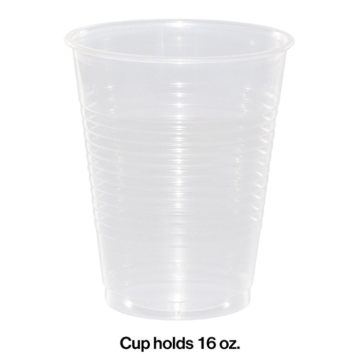 White 16 oz Plastic Cups Case - Party Warehouse