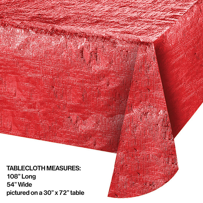 Bulk 12ct Red Metallic Table Covers 