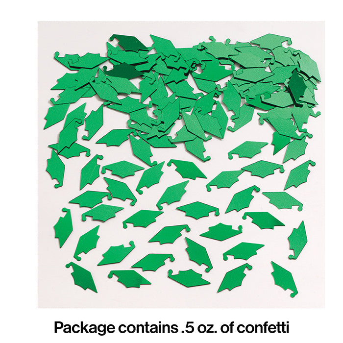 12ct Bulk Green Mortarboard Graduation Confetti