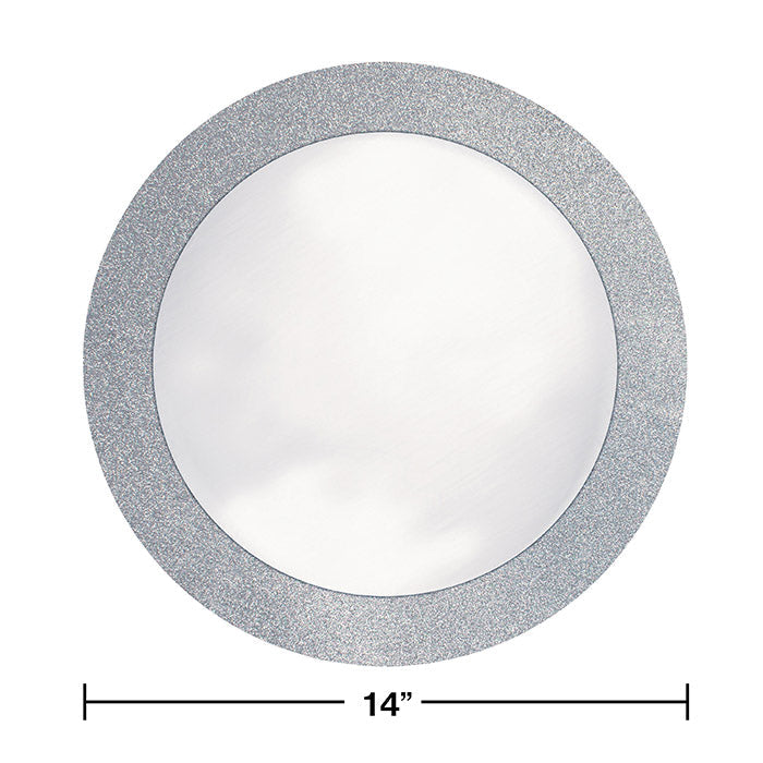 96ct Bulk Silver Glitter Placemats with Glitter Border