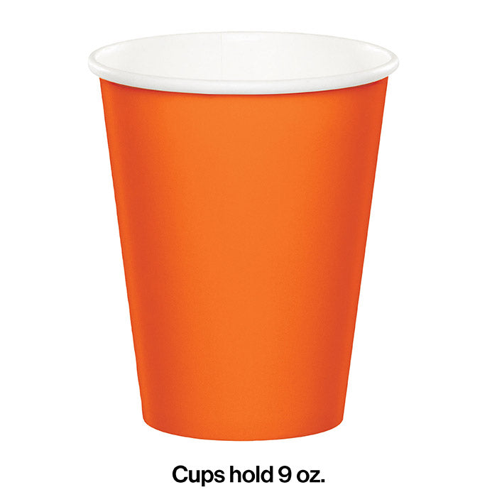 Bulk 240ct Sunkissed Orange 9 oz Hot & Cold Cups 