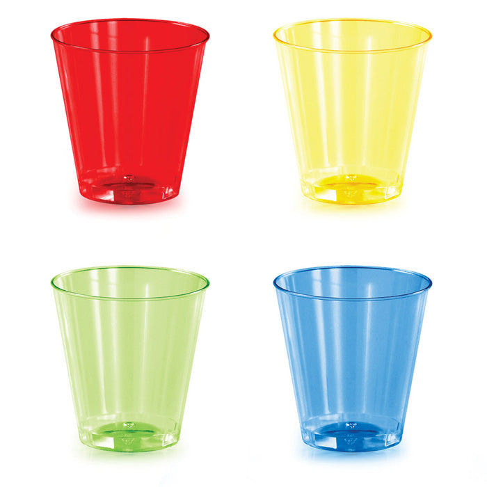 192ct Bulk 2 oz Assorted Color Plastic Shot Glasses