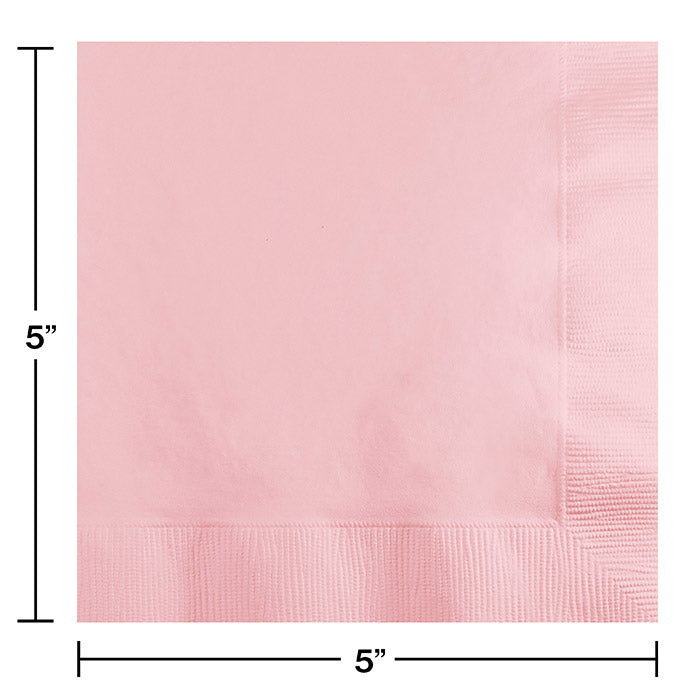 Bulk 500ct Classic Pink Beverage Napkins 3 ply 