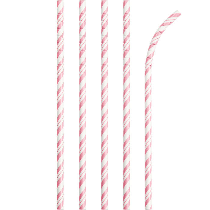 Paper Straws 24 Pack - Pink