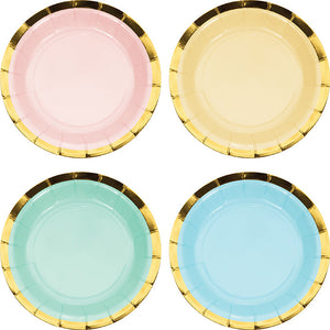 96ct Bulk Pastel Celebrations Assorted Dessert Plates