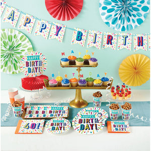 96ct Bulk Birthday Burst Dessert Plates