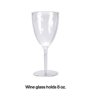 96ct Bulk Clear 8 oz Plastic Wine Glasses
