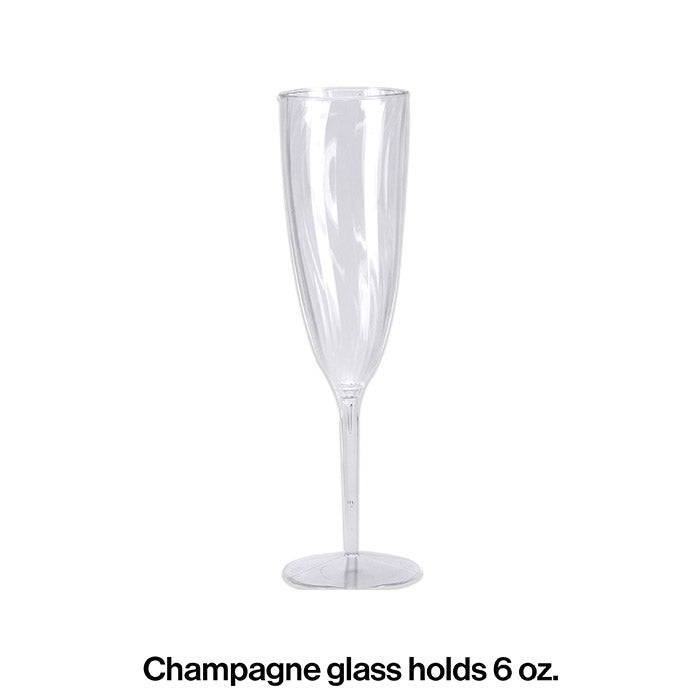 Bulk 96ct Clear 6 oz Plastic Champagne Glasses 