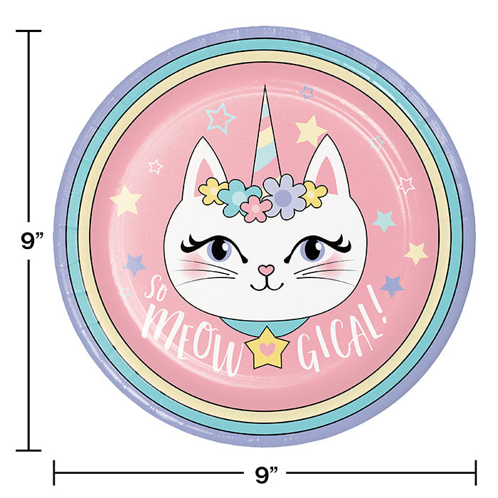 96ct Bulk Sassy Caticorn Dinner Plates