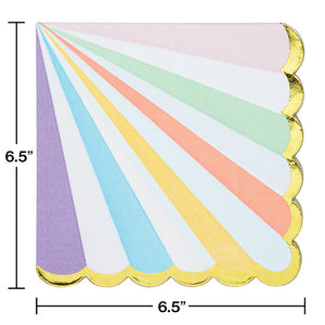 192ct Bulk Pastel Celebrations Scalloped Luncheon Napkins