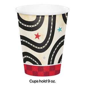 96ct Bulk Vintage Race Car Paper Cups