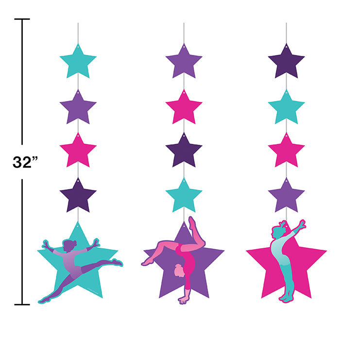 36ct Bulk Gymnastics Party Hanging Cutouts