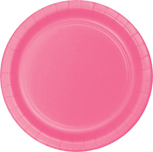 Bulk 240ct Candy Pink Sturdy Style 8.75 inch Dinner Plates 