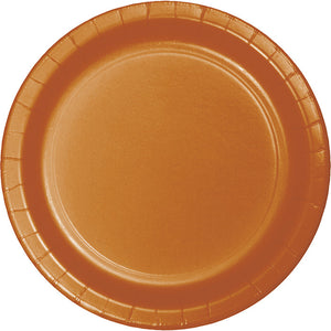 Bulk 240ct Pumpkin Spice Orange Sturdy Style 8.75 inch Dinner Plates 