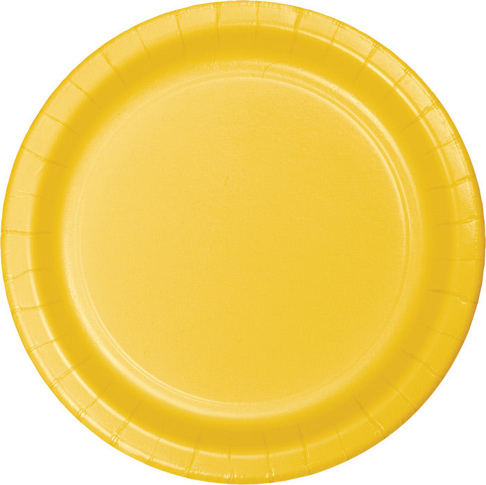 Bulk 240ct School Bus Yellow Sturdy Style 8.75 inch Dinner Plates 
