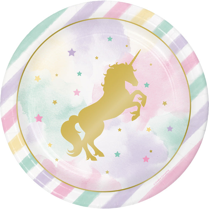 96ct Bulk Sparkle Unicorn Dinner Plates