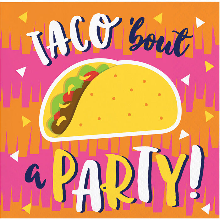 192ct Bulk Fiesta Fun Taco Beverage Napkins