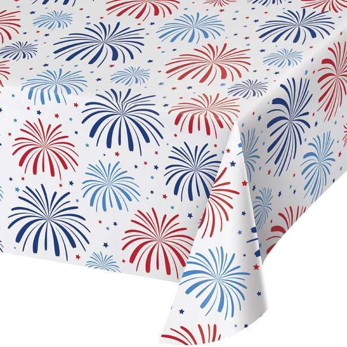 12ct Bulk Patriotic Plastic Table Covers