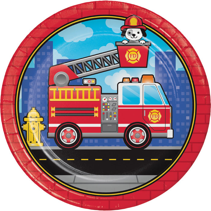 96ct Bulk Fire Truck Dinner Plates