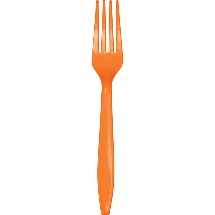 Bulk 288ct Sunkissed Orange Plastic Forks 