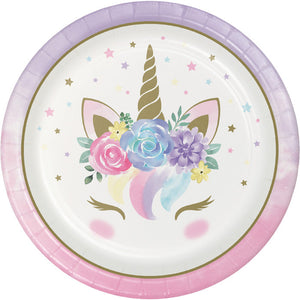 96ct Bulk Unicorn Baby Shower Dinner Plates