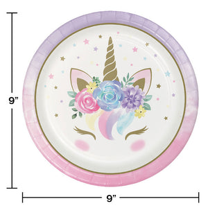 96ct Bulk Unicorn Baby Shower Dinner Plates