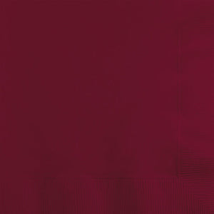 Bulk 1200ct Burgundy 2 Ply Beverage Napkins 