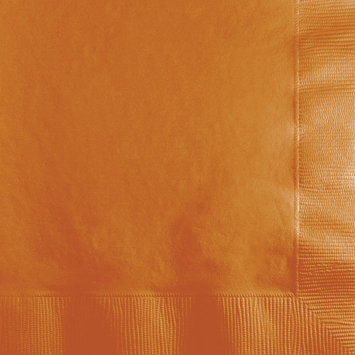 Bulk 600ct Pumpkin Spice Orange Beverage Napkins 2 Ply 