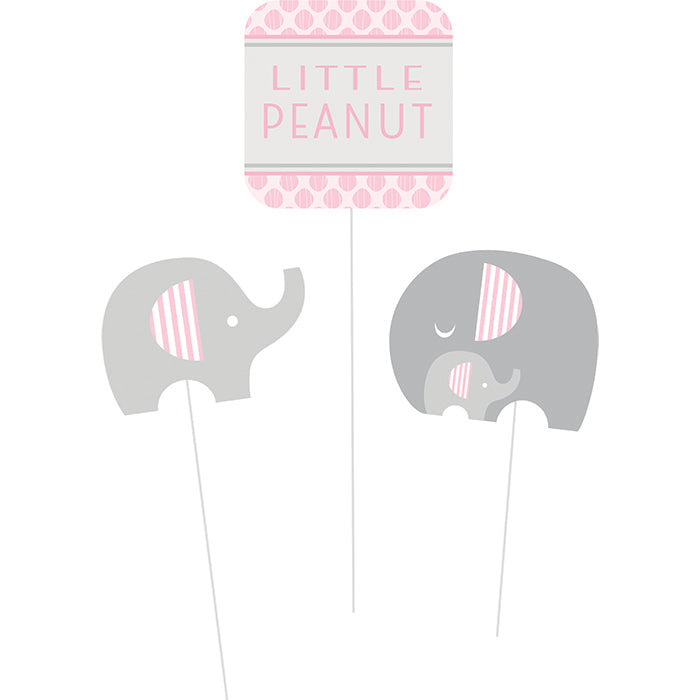 Creative Converting Little Peanut Girl Elephant Baby Shower Decorations Kit