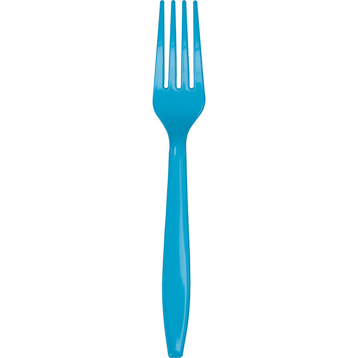 Bulk 288ct Turquoise Plastic Forks 