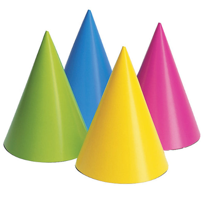 96ct Bulk Neon Party Hats