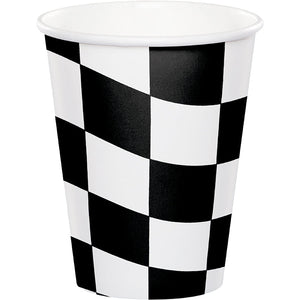 96ct Bulk Black and White Check 9 oz Cups