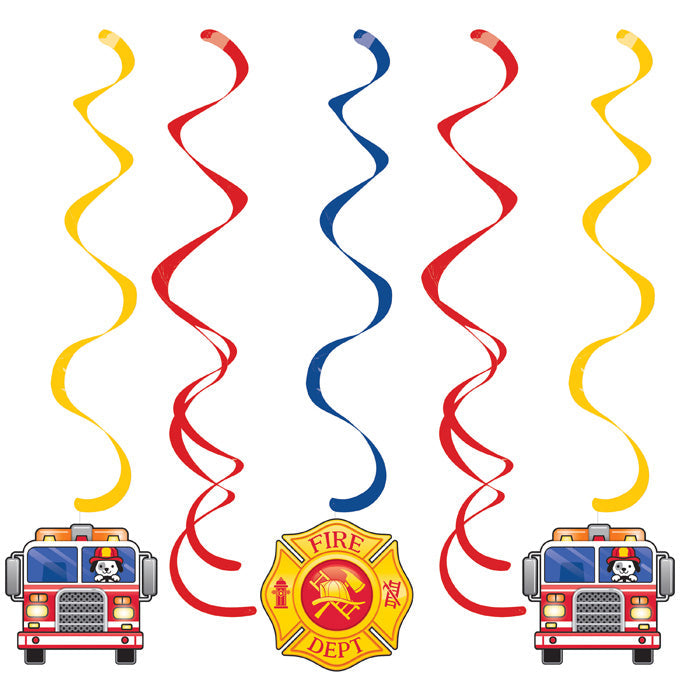 30ct Bulk Fire Truck Swirl Decorations