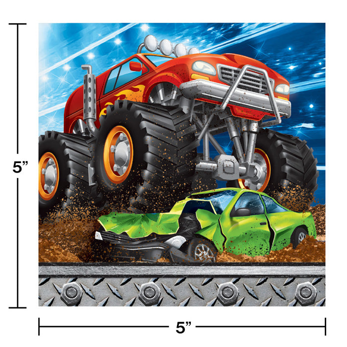 192ct Bulk Monster Truck Beverage Napkins