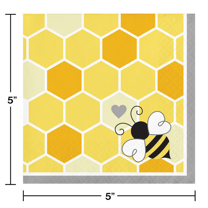 192ct Bulk Bumblebee Baby Shower Beverage Napkins