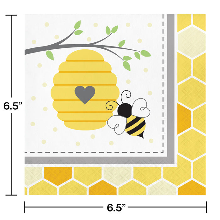 192ct Bulk Bumblebee Baby Shower Luncheon Napkins