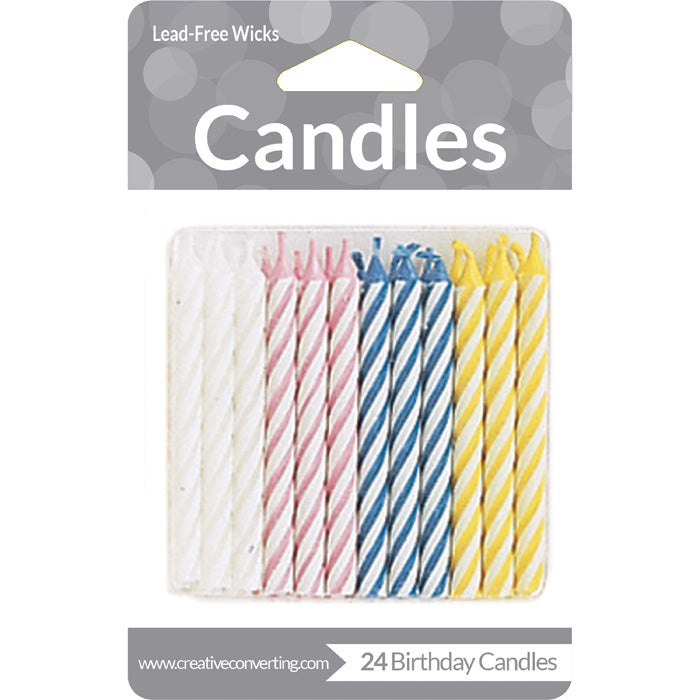 288ct Bulk Assorted Striped Candles