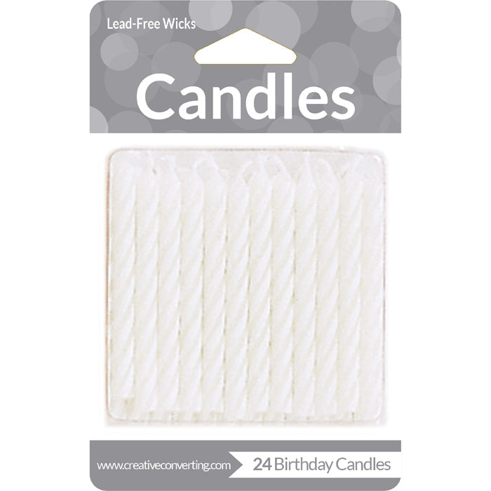 288ct Bulk White Striped Candles